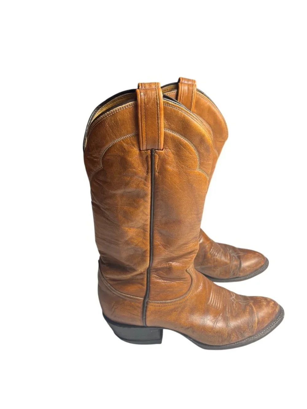 Tony Lama 5084 Vintage Mens Western Cowboy Boots Size 6.5 D Leather Cognac Brown